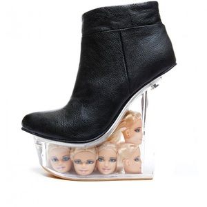Jeffrey Campbell leather Barbie doll head shoes